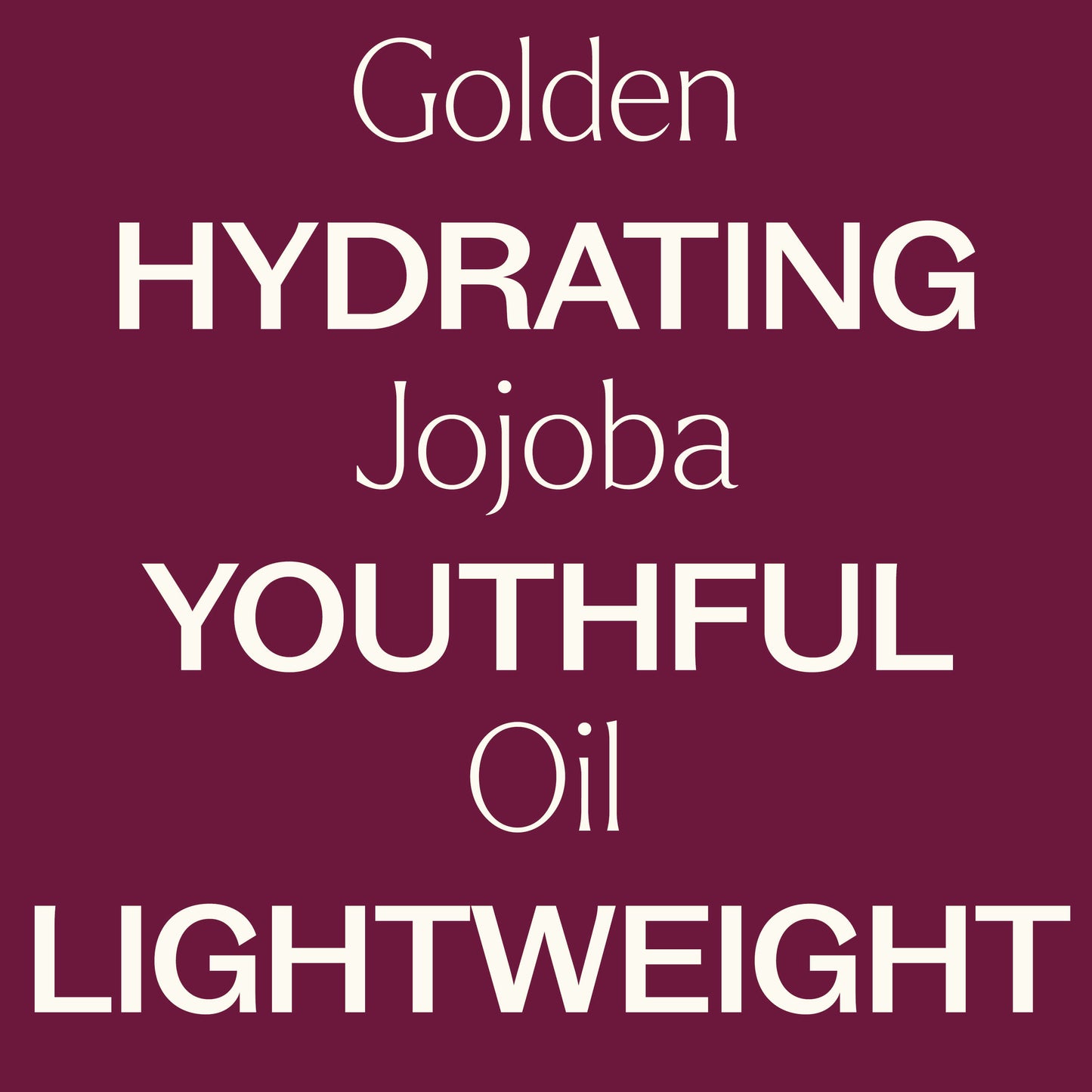 golden jojoba oil, hydrating, youthful, lightweight