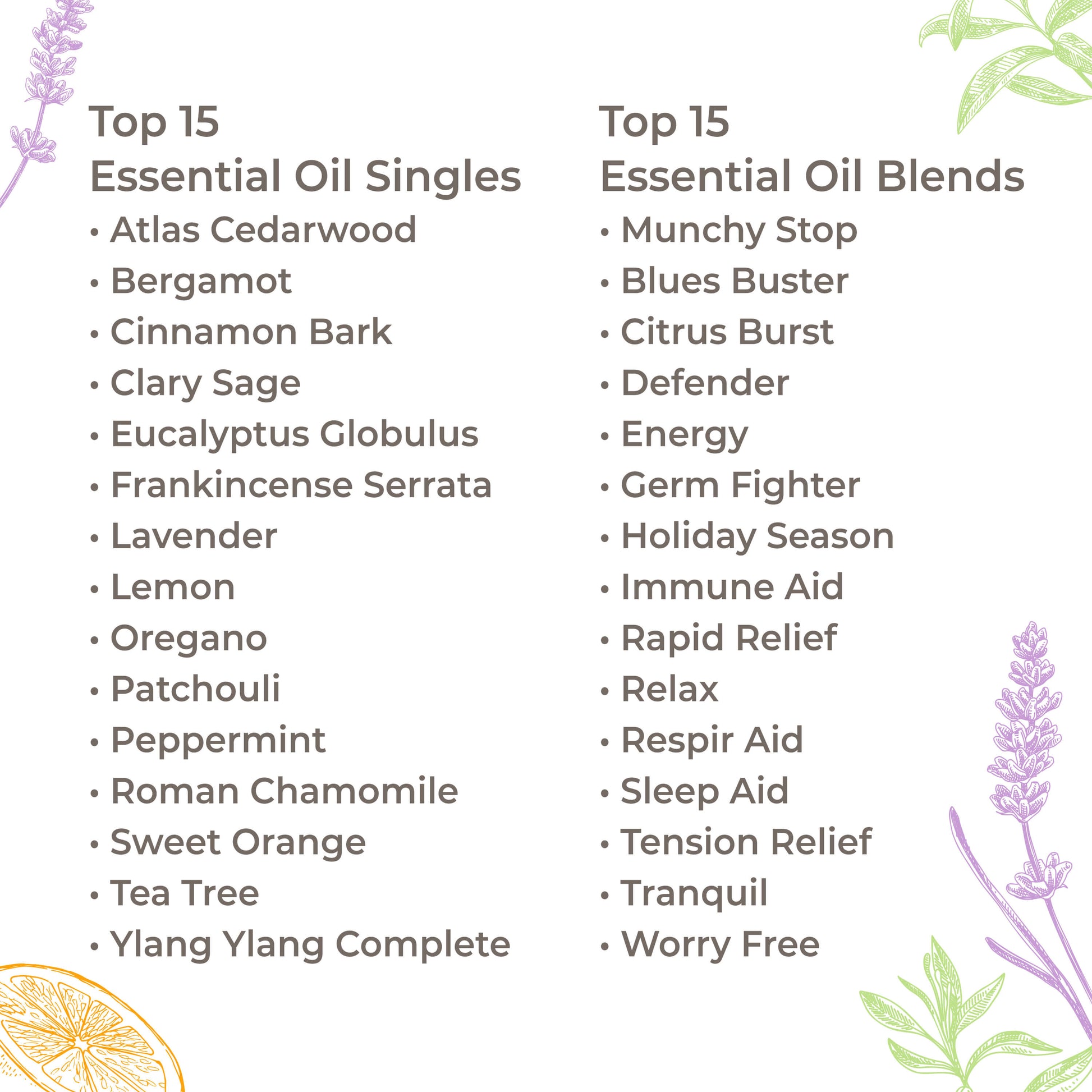 Organic Essential Oil (Single) Peppermint, Lavender, Cinnamon
